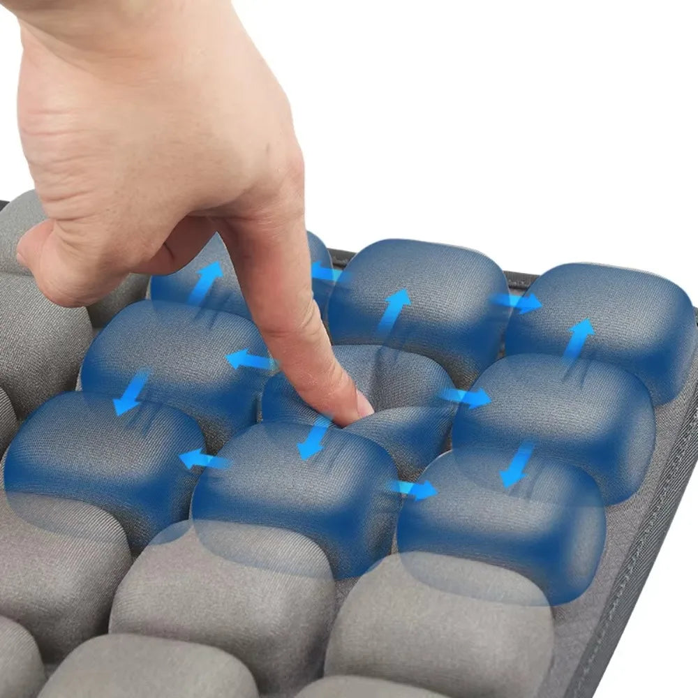 Air Bags Travel Cushion Lightweight Breathable 3D Air Cell Seat Cushion High Rebound Pressur Portable 3D Inflatable Seat Cushion