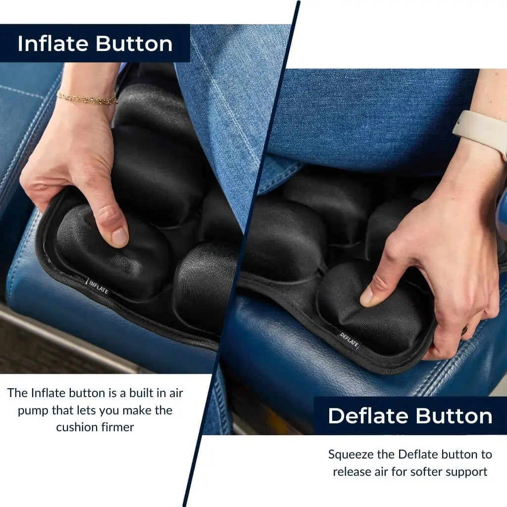 PrimePickz Travel Cushion Ultimate Comfort to Air Travel Seats, office Chair, Driving & Wheelchair use